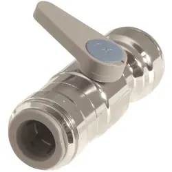 Goedkoop John Guest kogelkraan, messing verchroomd 15mm