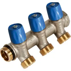 Meest Verkocht Henco verdeler met afsluitkranen 1" - 4xEK3/4" blauw