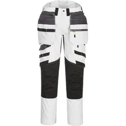 Flitsaanbieding Portwest DX4 stretch werkbroek met afneembare holsterzakken + gratis kniestukken 46 wit/grijs*