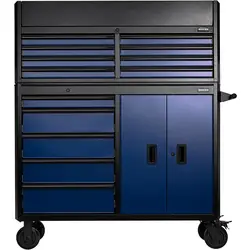 Meest Verkocht BUNKER® Gereedschapswagen met topkoffer Blauw 131x157x46cm