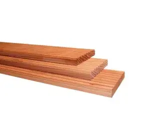 Douglas vlonderplank 1 zijde grof profiel, 1 zijde glad 2,5x14,5x500cm onbehandeld. Snelle Levering