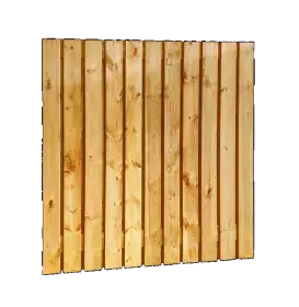 Grenen geschaafd plankenscherm 23-planks 15 mm, 180 x 180 cm, verticaal recht, groen geïmpregneerd. Gereduceerde Prijs