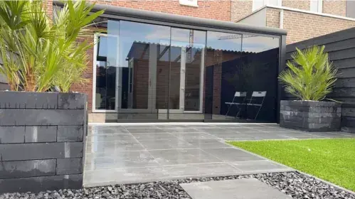 Snelle Levering Glazen schuifwand compleet - getint glas