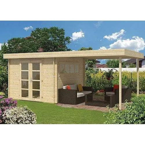 Bestseller Blokhut Dellinger 300 + 300 x 300 cm