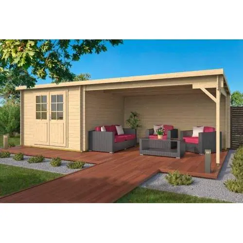 Blokhut Charlotta 300 + 400 x 300 cm Exclusieve Aanbieding