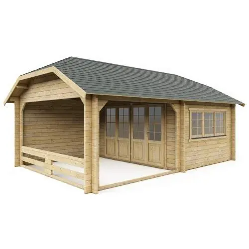 Finale Uitverkoop Blokhut W4x3+3 Wolfskap Interflex 615 x 410 cm