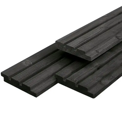 Alleen Vandaag Gevelbekleding Triple profiel vuren zwart gespoten 2,2 x 14 cm