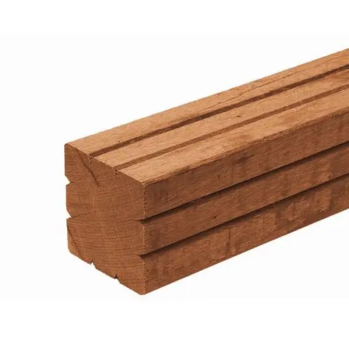 Tijdelijk Beschikbaar Hardhouten tuinpaal Bankirai 6,5 x 6,5 geschaafd met V-groef 103130