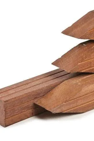 Beste Prijs Hardhouten tuinpalen azobé 8,5 x 8,5 cm geschaafd V-groef