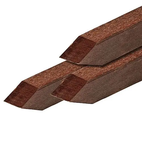 Koopje Hardhouten tuinpaal Angelim Vermelho glad geschaafd 8,5 x 8,5 cm