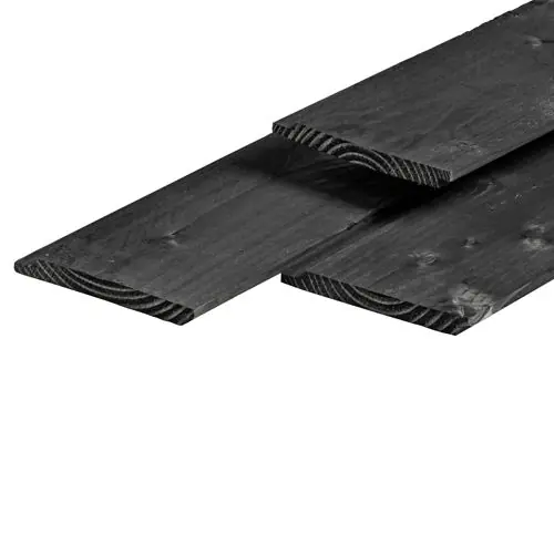 Dubbel lip profiel douglas ongeschaafd zwart geïmpregneerd 1,8 x 19 x 500 cm Dagaanbieding