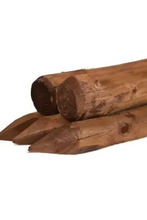 Ronde paal vuren bruin geïmpregneerd geschild kop Ø8x250 cm Favoriet