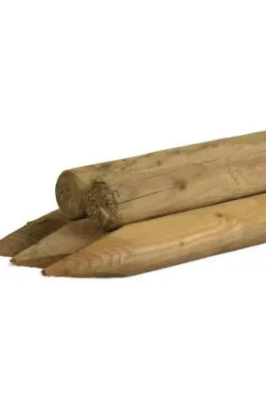 Actieprijs Ronde paal grenen groen geïmpregneerd gefreesd kop Ø10 x 200 cm