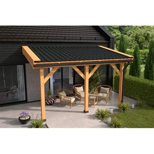 Douglas DHZ Veranda ongeschaafd incl. dakbeschot 600 x 300 cm Actieprijs