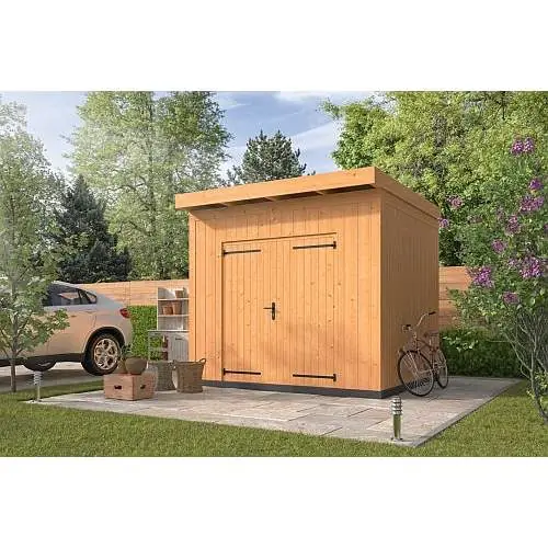 Must-Have Douglas DHZ plat dak Almelo 300 x 300 cm verticale wanden douglas
