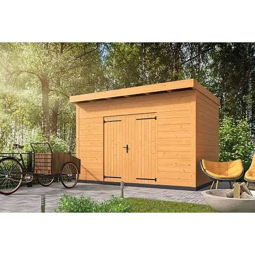 Bestel Nu Douglas DHZ plat dak Enter 400 x 300 cm horizontale wanden douglas