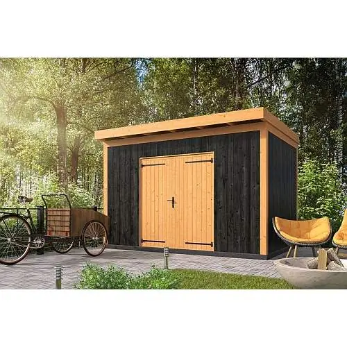 Bestseller Douglas DHZ plat dak Enter 400 x 300 cm verticale wanden zwart