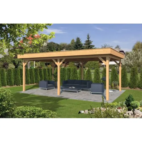 Merkproduct Douglas overkapping plat dak Oslo type 2 XL 678 x 430 x 272 cm