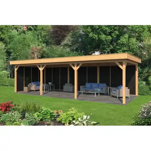 Goedkoop Douglas overkapping plat dak Oslo type 6 L 690 x 380 x 272 cm