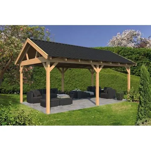 Gereduceerde Prijs Douglas overkapping zadeldak Hamar type 1 XL 678 x 445 x 360 cm