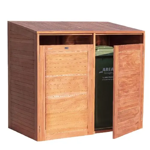 Betaalbaar Containerberging dubbel hardhout 150 x 84 x 135 cm