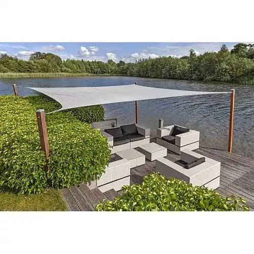 Merkproduct Zonnezeil 4-kant 5,5 x 5,5 m zilvergrijs