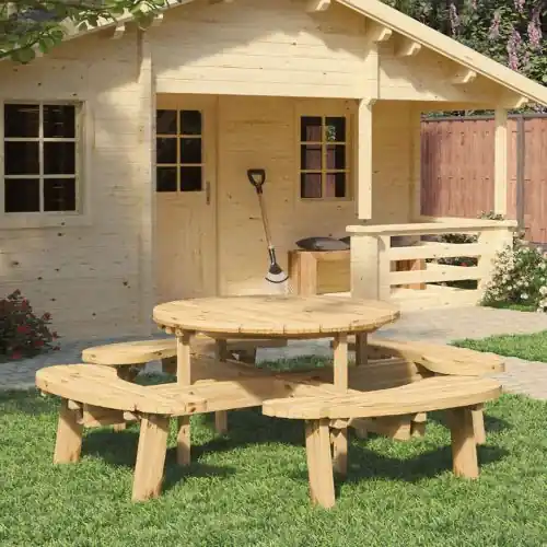 Bestel Nu Picknicktafel rond Ø219 x 73 cm