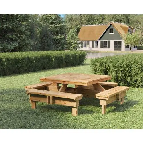 Picknicktafel vierkant 230 x 235 x 70 cm Bestel Nu
