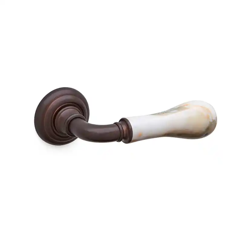 Exclusieve Aanbieding Deurklink op rozet Naxos 8011 antiek brons