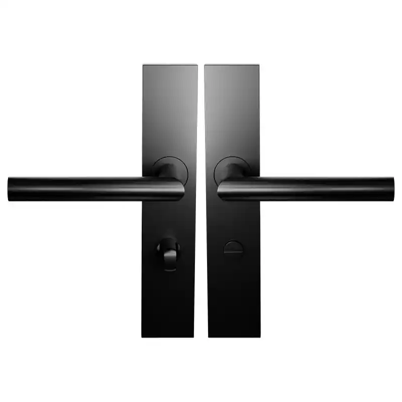 Deurkruk op schild WC63/8 L-haaks model 19mm Zwart Egaal Gratis Retour