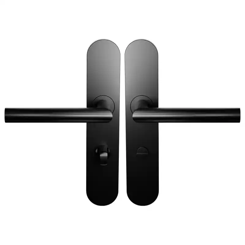 Exclusieve Aanbieding Deurkruk op schild WC63/8 L-haaks model 19mm Zwart Egaal