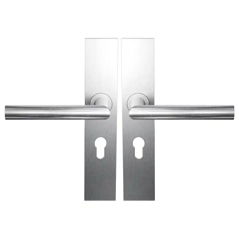 Deurkruk op schild PC55 L-Haaks model 19mm RVS geborsteld Meest Verkocht