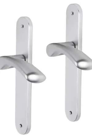 Must-Have Impresso Oxford deurkruk op schild met schroeven afgerond 225x41x10mm Aluminium