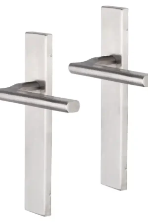 Rechtstreeks Van De Fabrikant Impresso Kirby deurkruk op schild rechthoekig 226x41x10mm RVS geborsteld