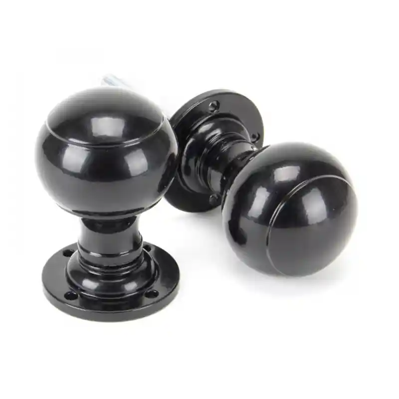 Wardlo deurknop knop 58mm/ rozet 57mm smeedijzer zwart Uitverkoop