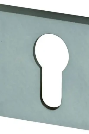 M&T Cilinderrozet Maya rechthoekig sleutelgat links, mat nikkel ongelakt, 60x47x10mm Gecertificeerd