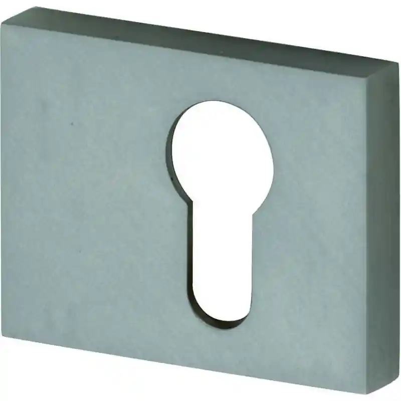 M&T Cilinderrozet Maya rechthoekig sleutelgat links, mat nikkel ongelakt, 60x47x10mm Gecertificeerd