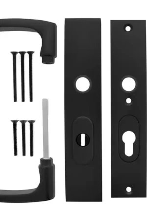 Beperkt Aanbod Starx deurkruk op kortschild SKG*** met kerntrekbeveiliging 195x50mm PC55/72 zwart