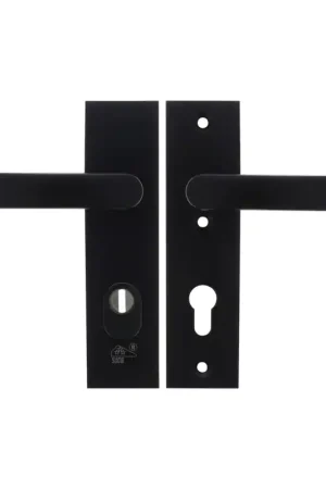 Actieprijs Starx deurkruk op kortschild SKG*** met kerntrekbeveiliging 195x50mm PC72 zwart