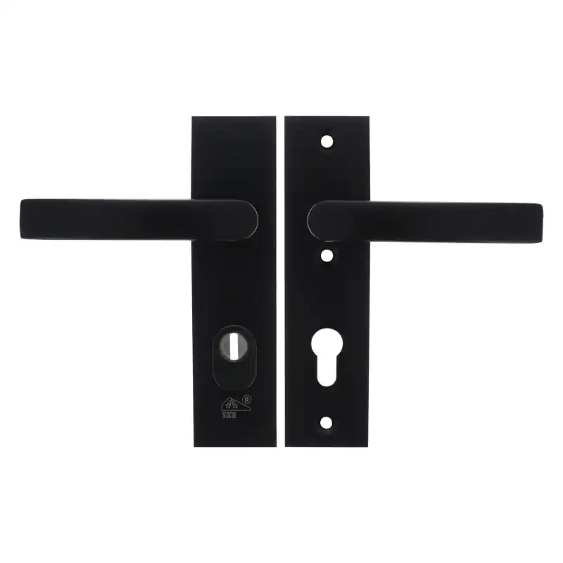 Actieprijs Starx deurkruk op kortschild SKG*** met kerntrekbeveiliging 195x50mm PC72 zwart