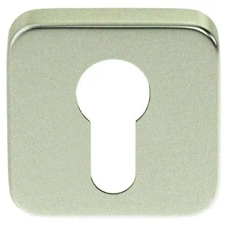 Luxuria Cilinderrozet vierkant afgerond, mat nikkel PVD, 50x50x8mm Dagaanbieding