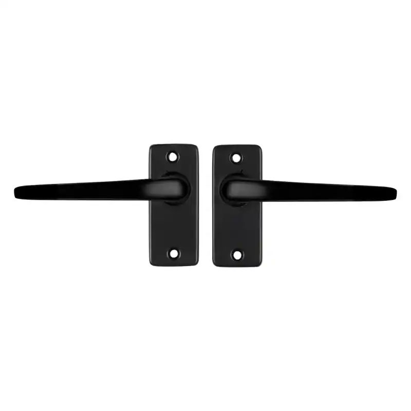 Uitverkoop Starx Duim deurkruk op rechthoekige rozet 90x41mm zwart