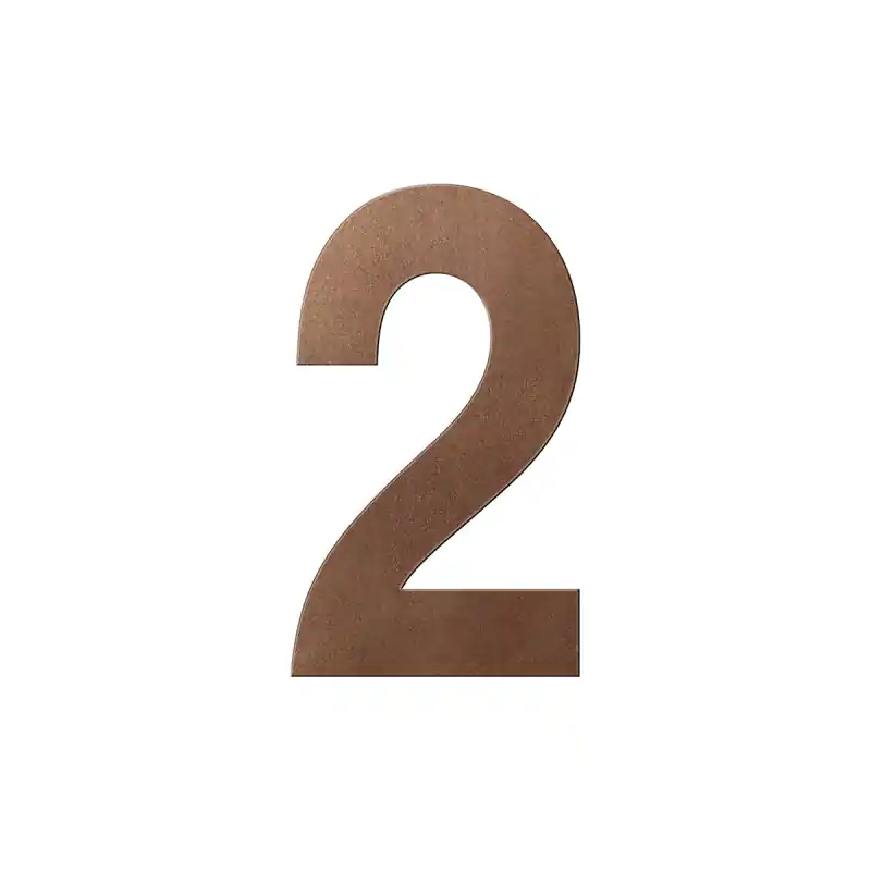 Premium Bronze blend huisnummer 2 XL, 250 mm