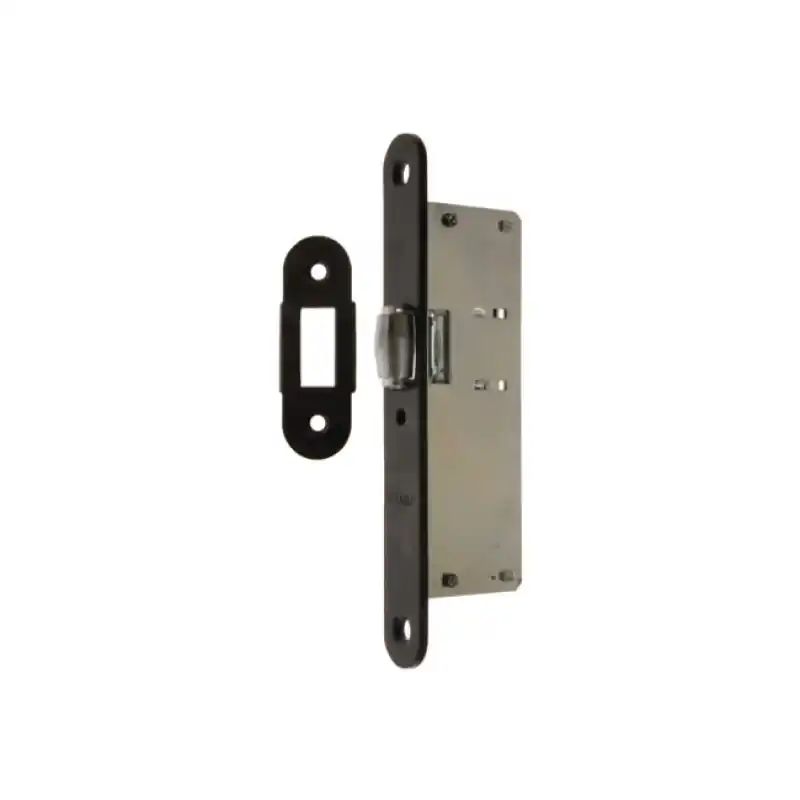 Laatste Versie Rolslot Zwart - Afgerond - Inclusief Sluitplaat - Kastmaat 115x35 mm - Cubic Colors - Hang- en Sluitwerk Zwart