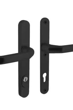 Intersteel veiligheidsbeslag smal kruk/kruk ovaal PC92 SKG*** met kerntrek zwart Speciale Aanbieding