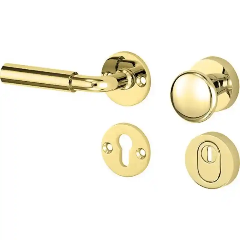 Mi Satori knop/kruk op rozet - SKG Frankfurt messing ongelakt Premium