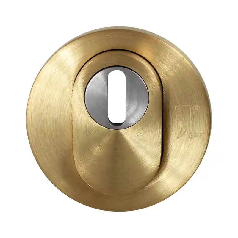 GPF9392.P4.O199 ronde veiligheidsbuitenrozet PVD mat messing met kerntrekbeveiliging Korting