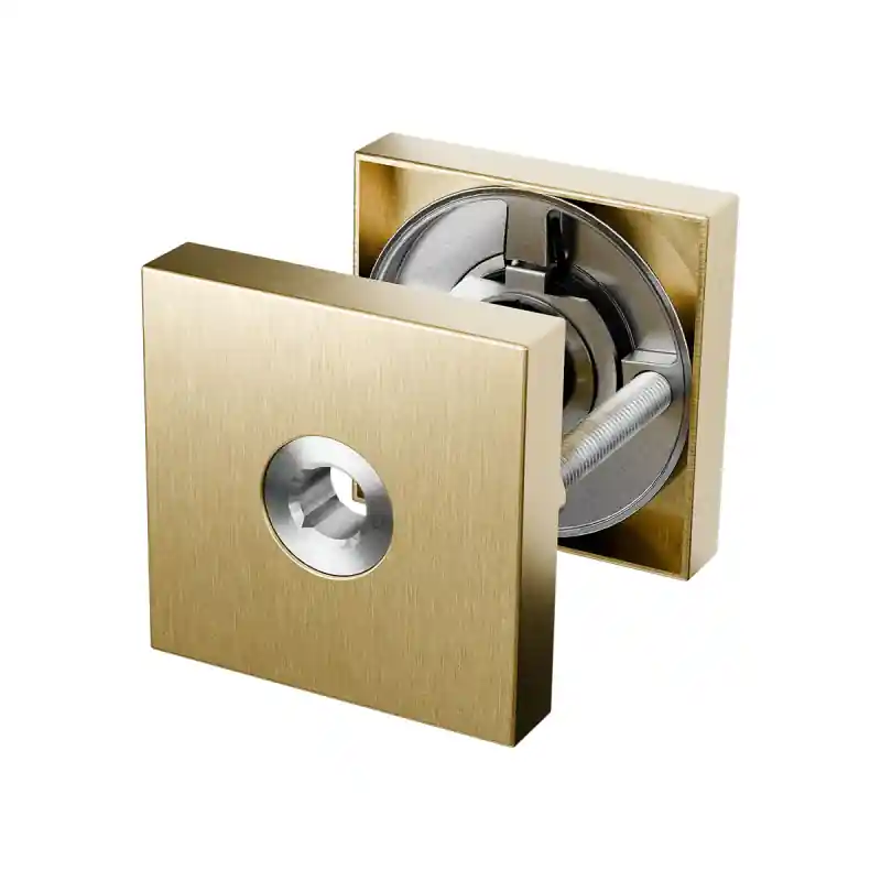 Betrouwbaar Veiligheidskrukrozet Vierkant Draaibaar PVD Mat Messing GPF9387.P4S