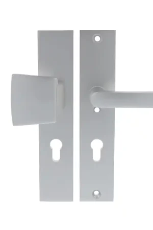 Bestel Nu Starx deurkruk en voordeurknop op langschild SKG*** 245x50mm PC72 Aluminium F1