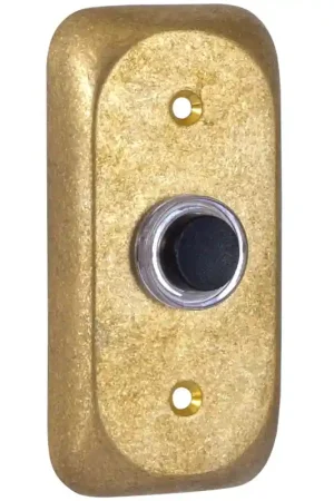 Uitverkoop Voordeurbel 108 Mandelli rechthoekig 80x40 mm ongelakt messing getrommeld